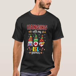 Hanging With My Esl Gnomies Buffalo Plaid Christma T-Shirt