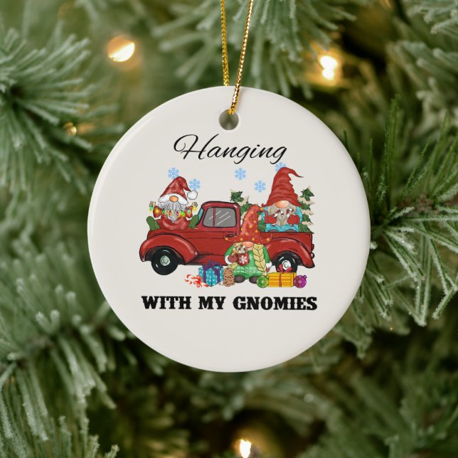 Hanging With My Gnomies Ceramic Tree Decoration (Tree)