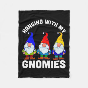 Hanging With My Gnomies, Christmas Garden Gnome Co Fleece Blanket