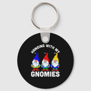 Hanging With My Gnomies, Christmas Garden Gnome Co Key Ring