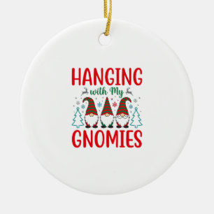 Hanging With My Gnomies Christmas Gnome Ceramic Tree Decoration