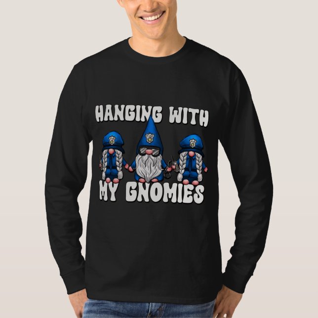Hanging With My Gnomies Christmas Group Xmas Famil T-Shirt (Front)