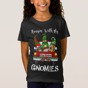 Hanging With My Gnomies Christmas Santa Gnome Red T-Shirt