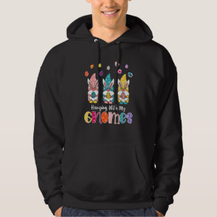 Hanging With My Gnomies Cute Gnome Bunny Happy Eas Hoodie