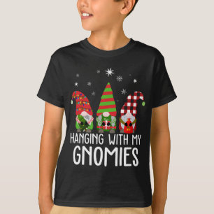 Hanging With My Gnomies Five Gnomes Thanksgiving F T-Shirt
