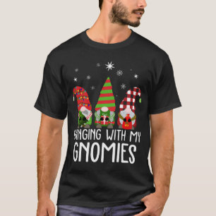 Hanging With My Gnomies Five Gnomes Thanksgiving F T-Shirt