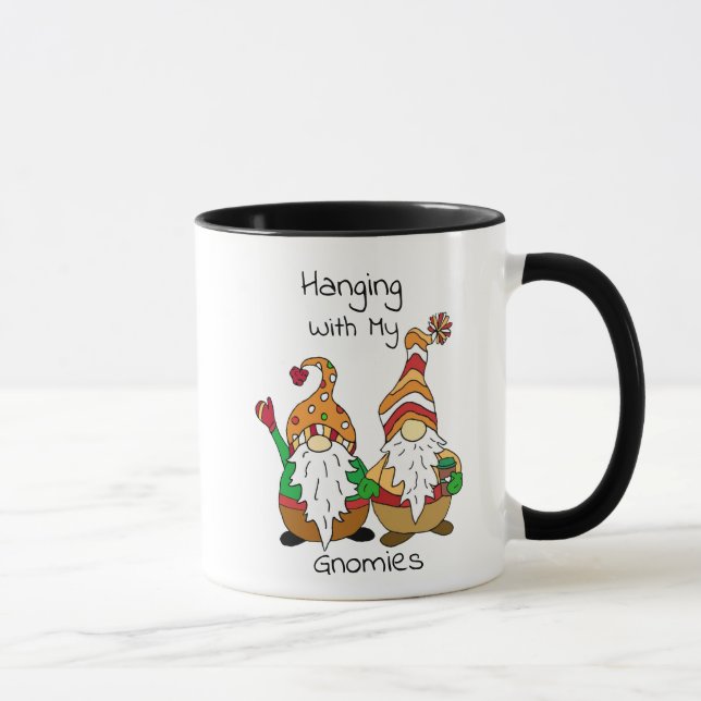 Hanging with my Gnomies funny Autumn Gnomes Coffee Mug (Right)