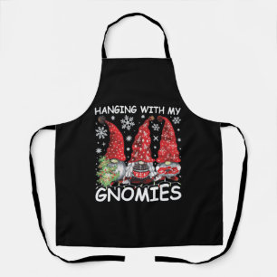 Hanging With My Gnomies Funny Christmas Gnome Apron
