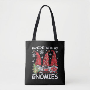 Hanging With My Gnomies Funny Christmas Gnome Tote Bag
