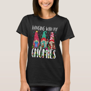 Hanging With My Gnomies Funny Gnome Christmas Fami T-Shirt