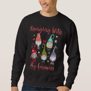 Hanging With My Gnomies Funny Gnome Plaid Christma Sweatshirt