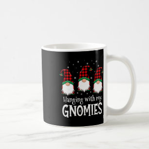 Hanging With My Gnomies Funny Red Plaid Christmas  Coffee Mug