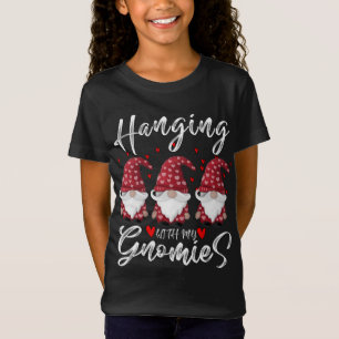 Hanging With My Gnomies Garden Christmas Gnome T-Shirt