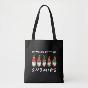 Hanging With My Gnomies Gnome Friend Christmas Tote Bag