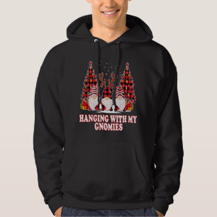 Hanging With My Gnomies Green Plaid Gnomes St Patr Hoodie