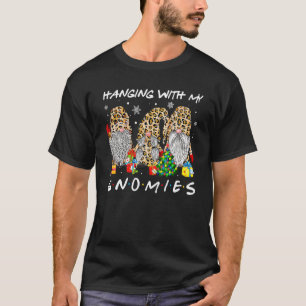 Hanging with My Gnomies Leopard Christmas Pyjamas T-Shirt