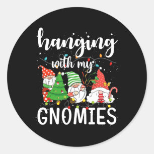 Hanging With My Gnomies Matching Family Christmas Classic Round Sticker