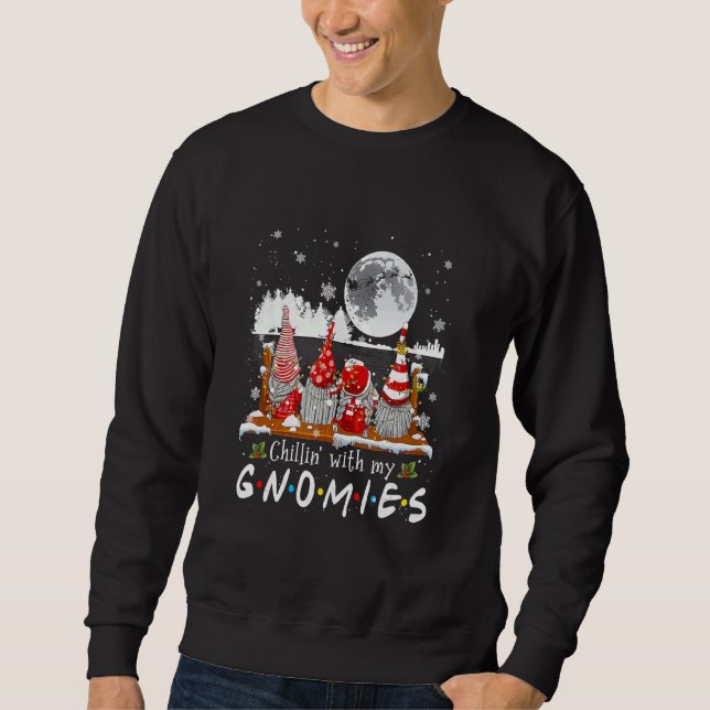 Hanging With My Gnomies Merry Christmas Lights Gno Sweatshirt (Front)