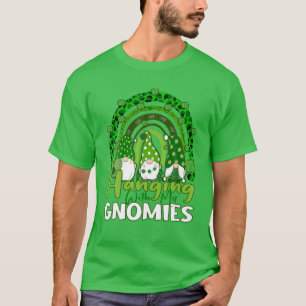Hanging With My Gnomies Rainbow Leopard St Patrick T-Shirt