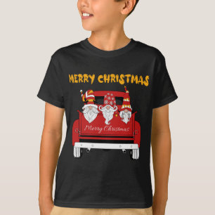 Hanging With My Gnomies Red Truck Christmas Fun Xm T-Shirt