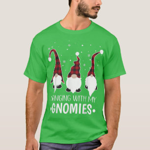 Hanging With My Gnomies Santa Gnome Christmas Paja T-Shirt