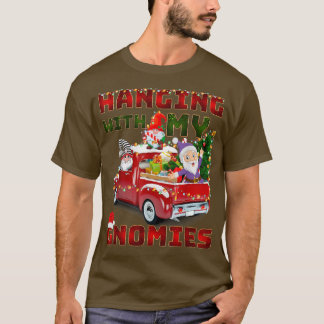 Hanging With My Gnomies Tree on Truck Red Christma T-Shirt