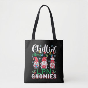 Hanging With My Lpn Gnomies Xmas Light Nurse Tote Bag