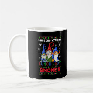 Hanging With My Lunch Lady Gnomies Ugly Christmas Coffee Mug