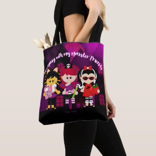 Hanging with My Monster Friends Halloween Tote Bag