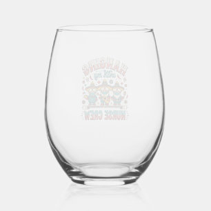Hanging With My Nurse Crew Fiesta Nurse Shirt Desi Stemless Wine Glass