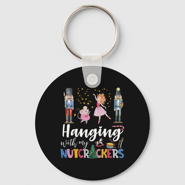 Hanging With My Nutcrackers Squad Christmas Ballet Key Ring (Front)