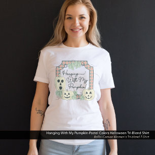 Hanging With My Pumpkin-Pastel Colours Halloween Tri-Blend Shirt