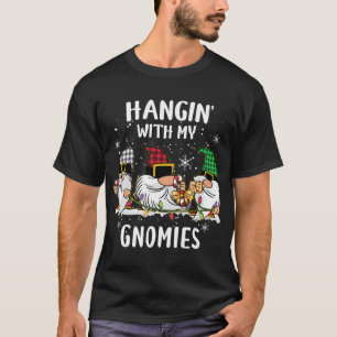 Hanging With My Trauma Gnomies Nurse Christmas Gno T-Shirt