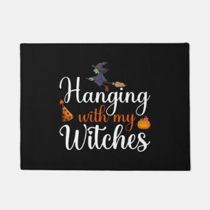 Hanging with my witches 2024 Halloween quote Doormat