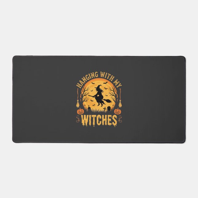 Hanging With My Witches Halloween Design (2) Desk Mat (Front)