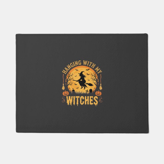 Hanging With My Witches Halloween Design (2) Doormat (Front)