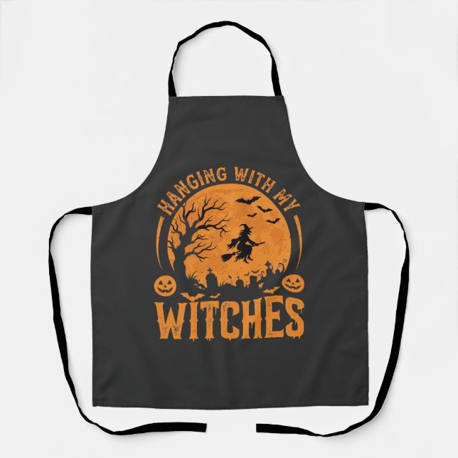 Hanging With My Witches Halloween Design (3) Apron (Front)
