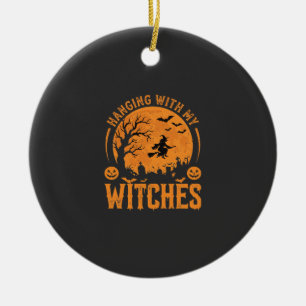 Hanging With My Witches Halloween Design (3) Ceramic Tree Decoration