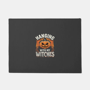 Hanging With My Witches Halloween Pumpkin Doormat