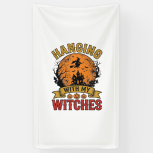 Hanging With My Witches Halloween Vintage Shirt De Banner