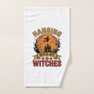 Hanging With My Witches Halloween Vintage Shirt De Hand Towel