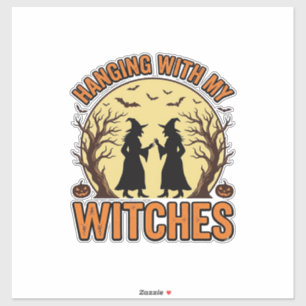 Hanging With My Witches Vintage Halloween Design_1