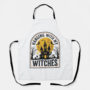 Hanging With My Witches Vintage Halloween Design_1 Apron