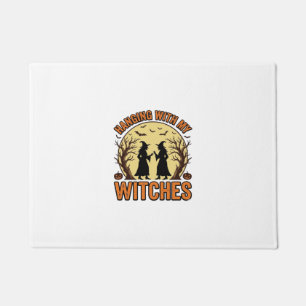 Hanging With My Witches Vintage Halloween Design_1 Doormat