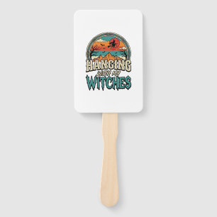 Hanging With My Witches Vintage Halloween Design_1 Hand Fan