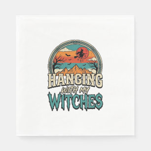 Hanging With My Witches Vintage Halloween Design_1 Napkin
