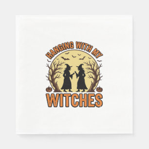 Hanging With My Witches Vintage Halloween Design_1 Napkin