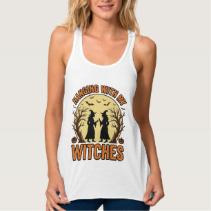 Hanging With My Witches Vintage Halloween Design_1 Singlet
