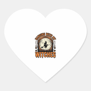 Hanging With My Witches Vintage Halloween Shirt De Heart Sticker