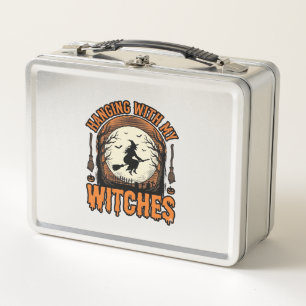 Hanging With My Witches Vintage Halloween Shirt De Metal Lunch Box